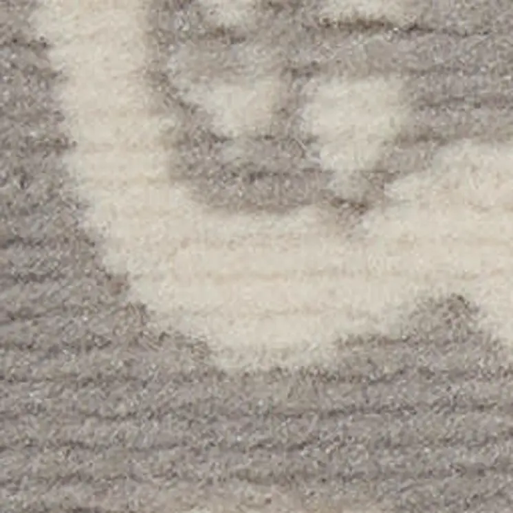 5' X 7' Gray Floral Power Loom Area Rug