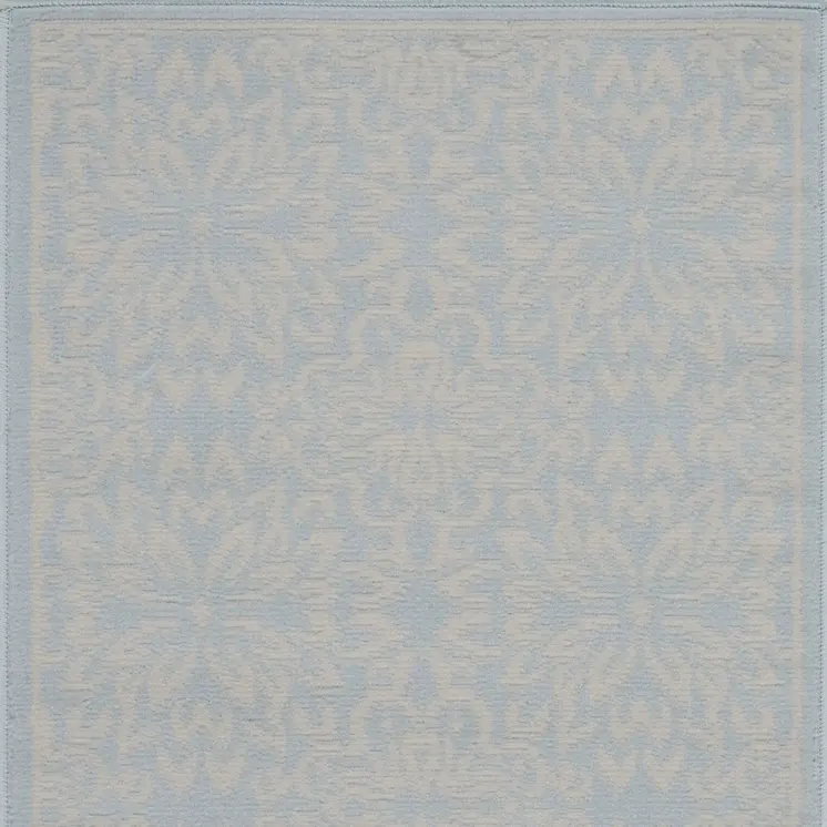 2' X 4' Light Blue Floral Power Loom Area Rug