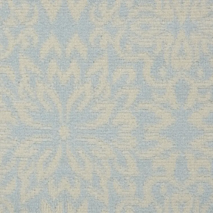 2' X 4' Light Blue Floral Power Loom Area Rug