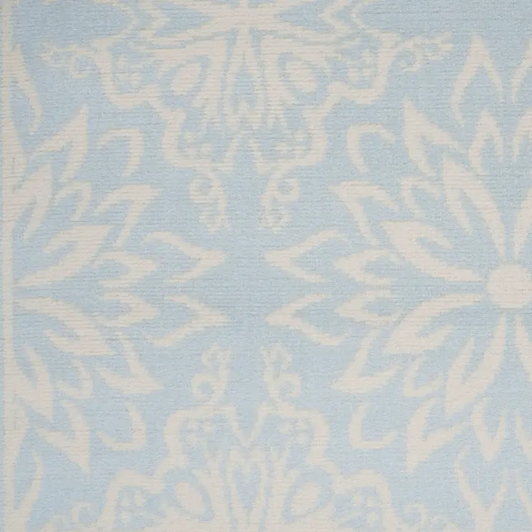 6' X 9' Light Blue Floral Power Loom Area Rug