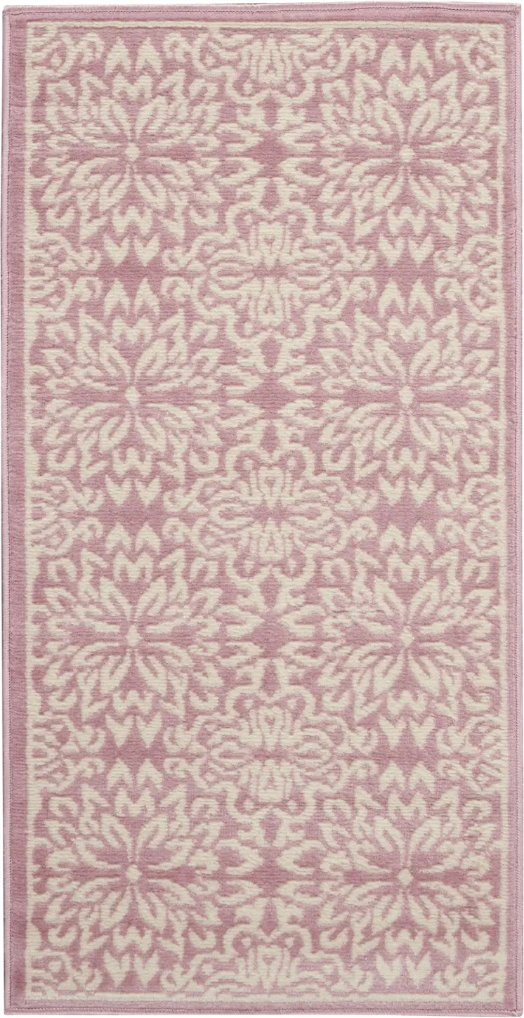 2' X 4' Pink Floral Power Loom Area Rug