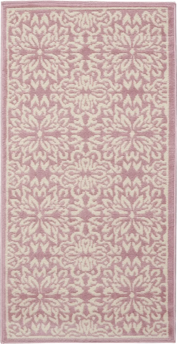 2' X 4' Pink Floral Power Loom Area Rug