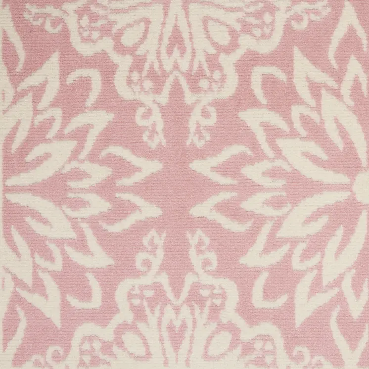 4' X 6' Pink Floral Power Loom Area Rug