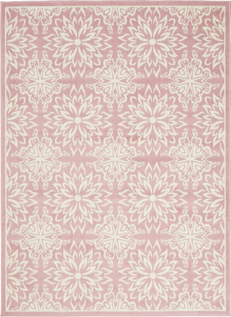 4' X 6' Pink Floral Power Loom Area Rug