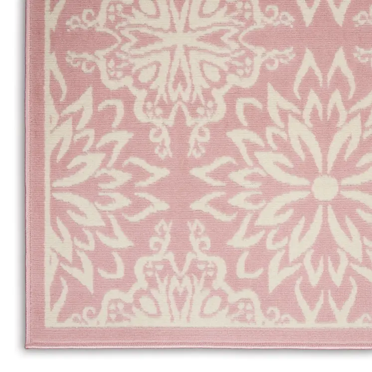 6' X 9' Pink Floral Power Loom Area Rug