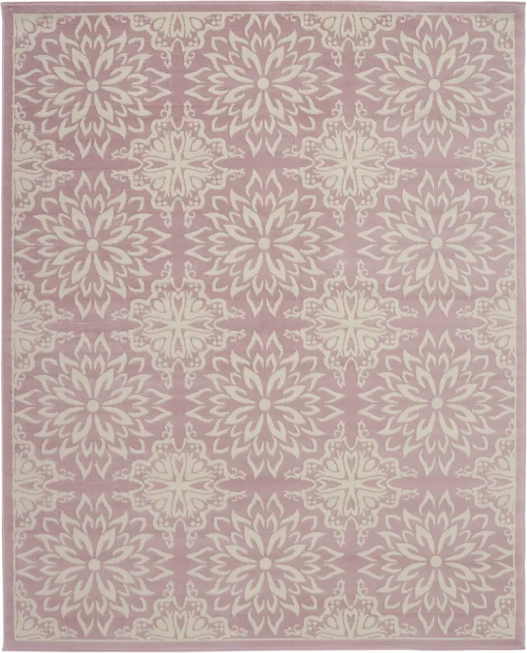 8' X 10' Pink Floral Power Loom Area Rug