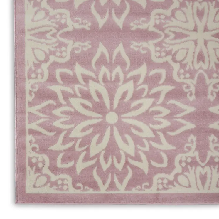 8' X 10' Pink Floral Power Loom Area Rug