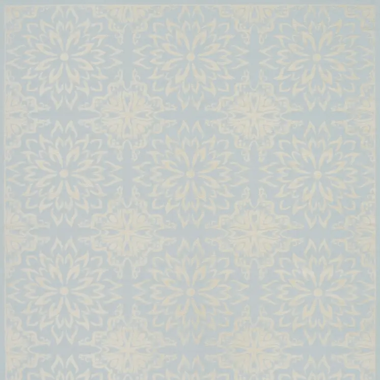 8' X 10' Light Blue Floral Power Loom Area Rug