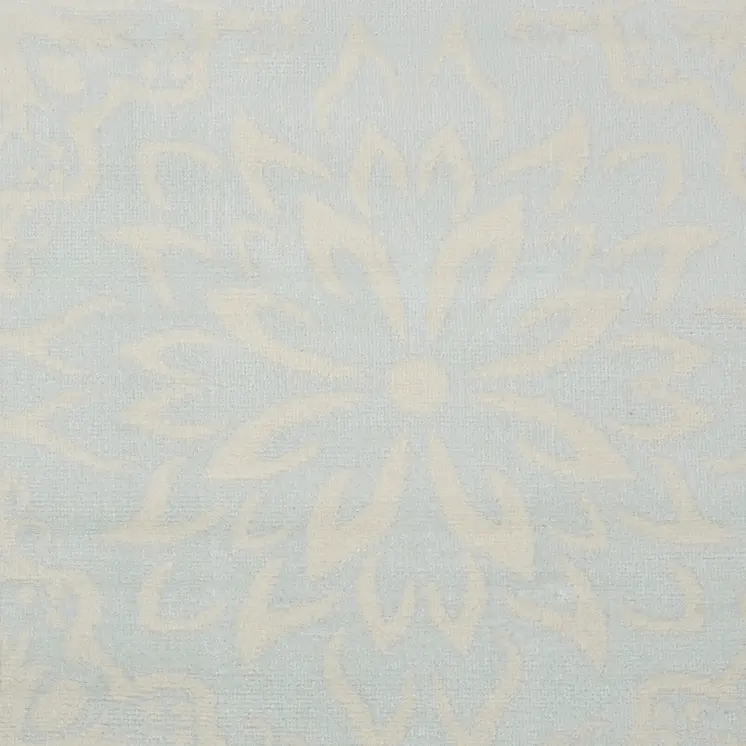 8' X 10' Light Blue Floral Power Loom Area Rug