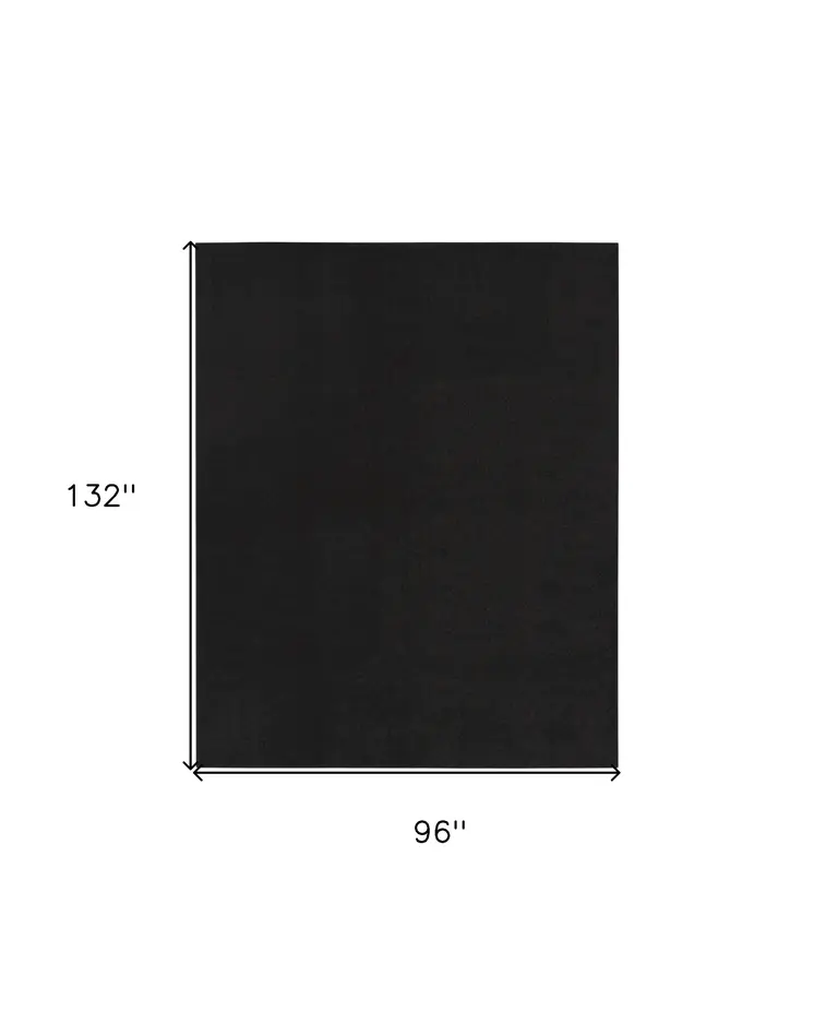 8' X 11' Black Indoor Outdoor Area Rug