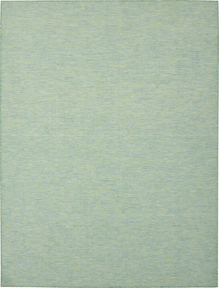 9' X 12' Blue And Green Indoor Outdoor Area Rug