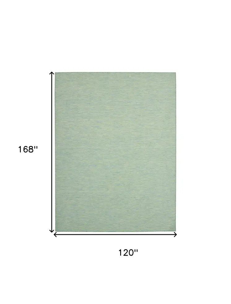 10' X 14' Blue And Green Indoor Outdoor Area Rug