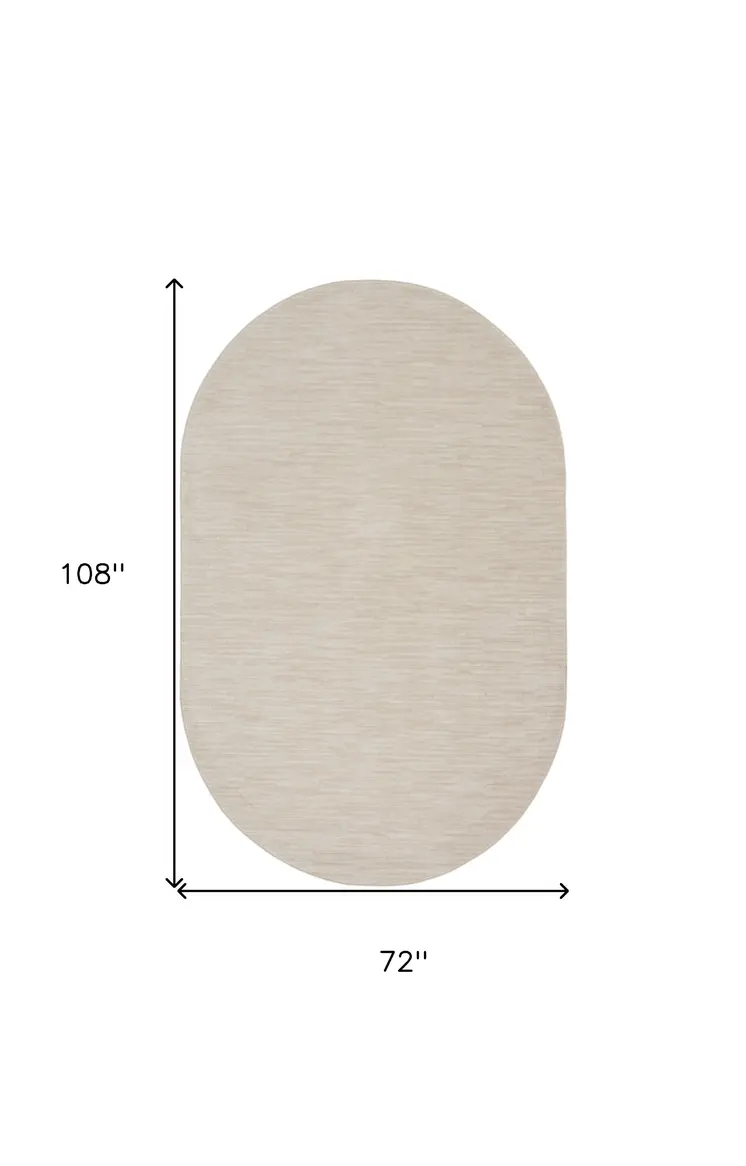 6' X 9' Cream Indoor Outdoor Area Rug