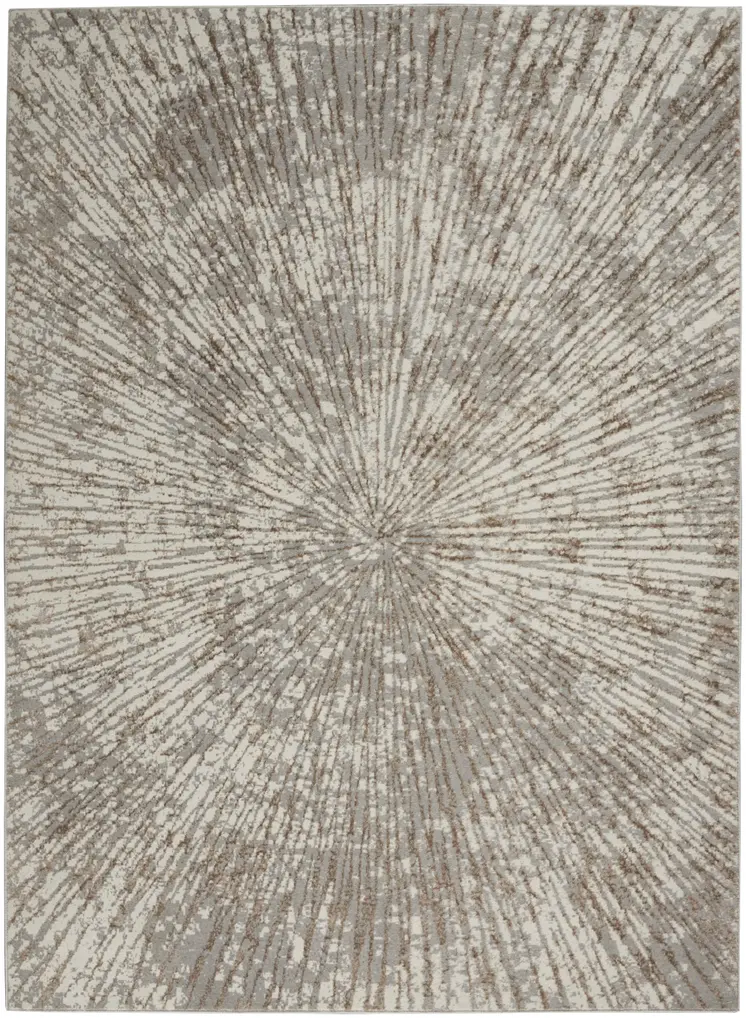 5' X 7' Gray And Ivory Abstract Area Rug
