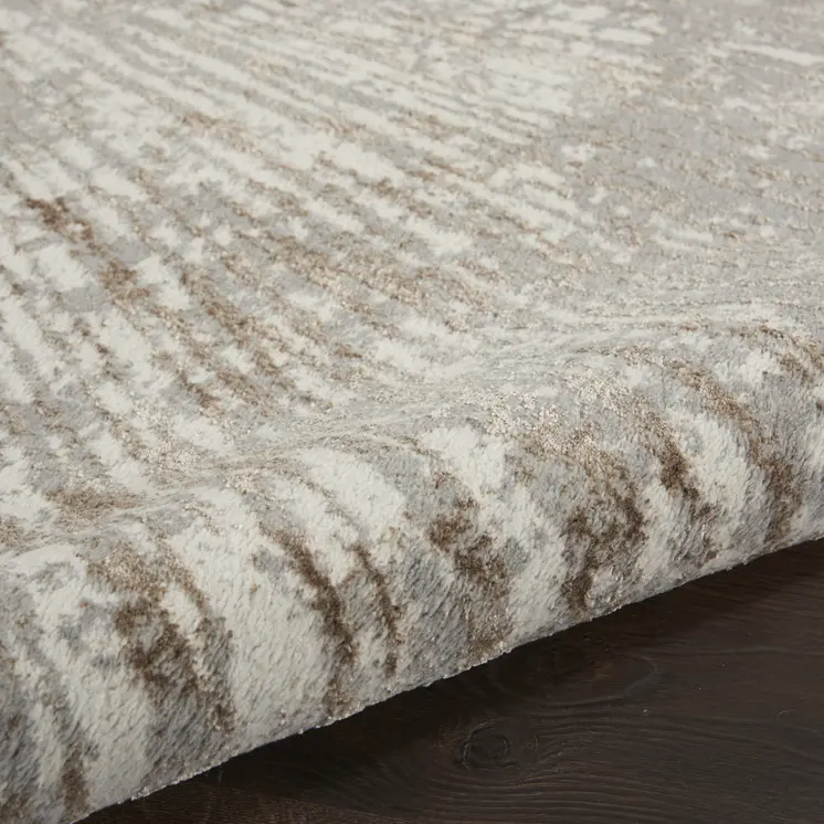 5' X 7' Gray And Ivory Abstract Area Rug