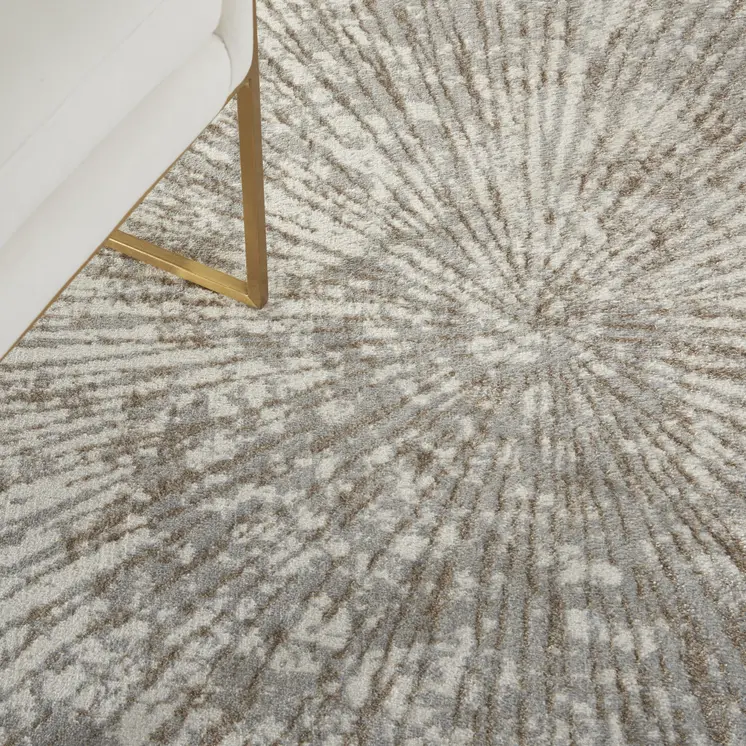 5' X 7' Gray And Ivory Abstract Area Rug