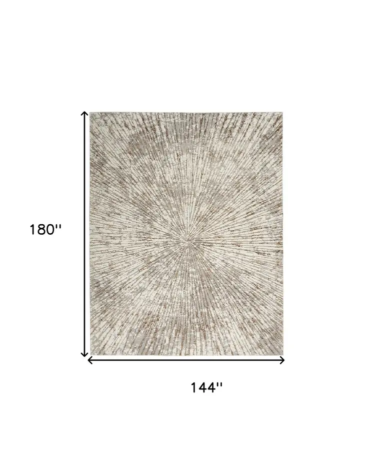 12' X 15' Gray And Brown Abstract Area Rug