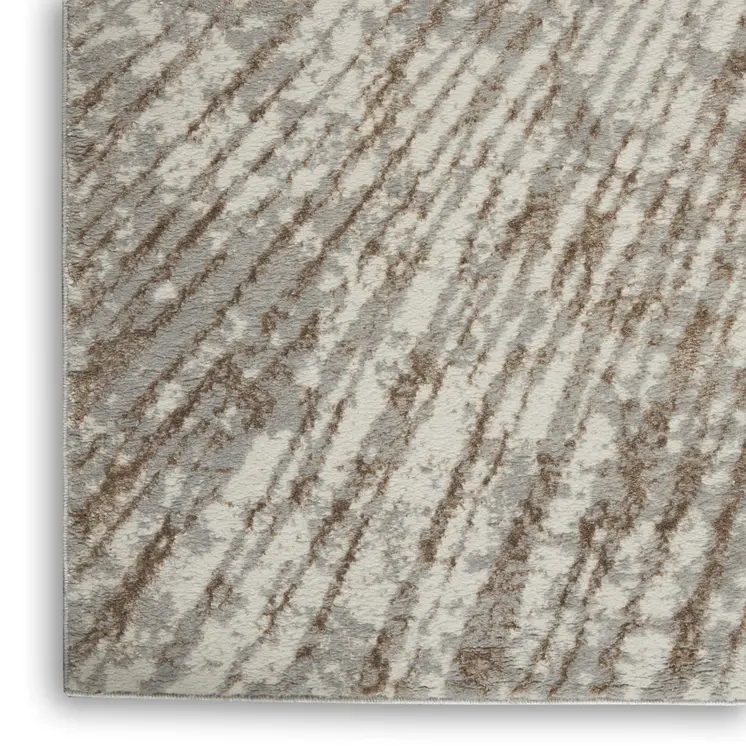 12' X 15' Gray And Brown Abstract Area Rug