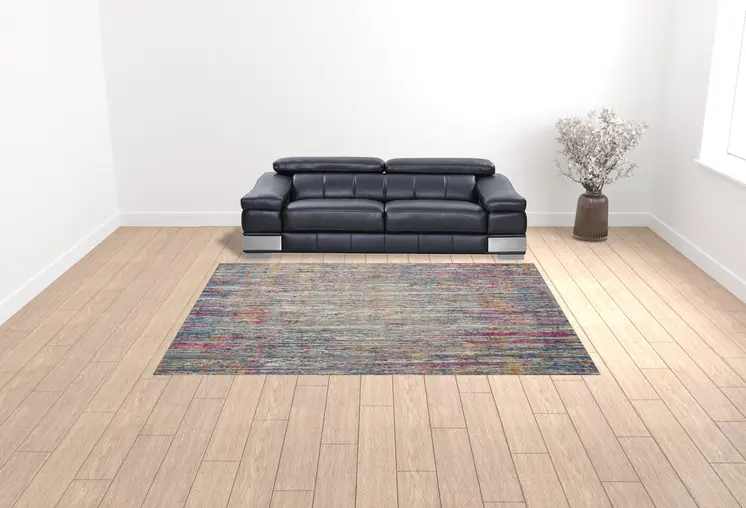 9' X 12' Ivory Abstract Power Loom Area Rug