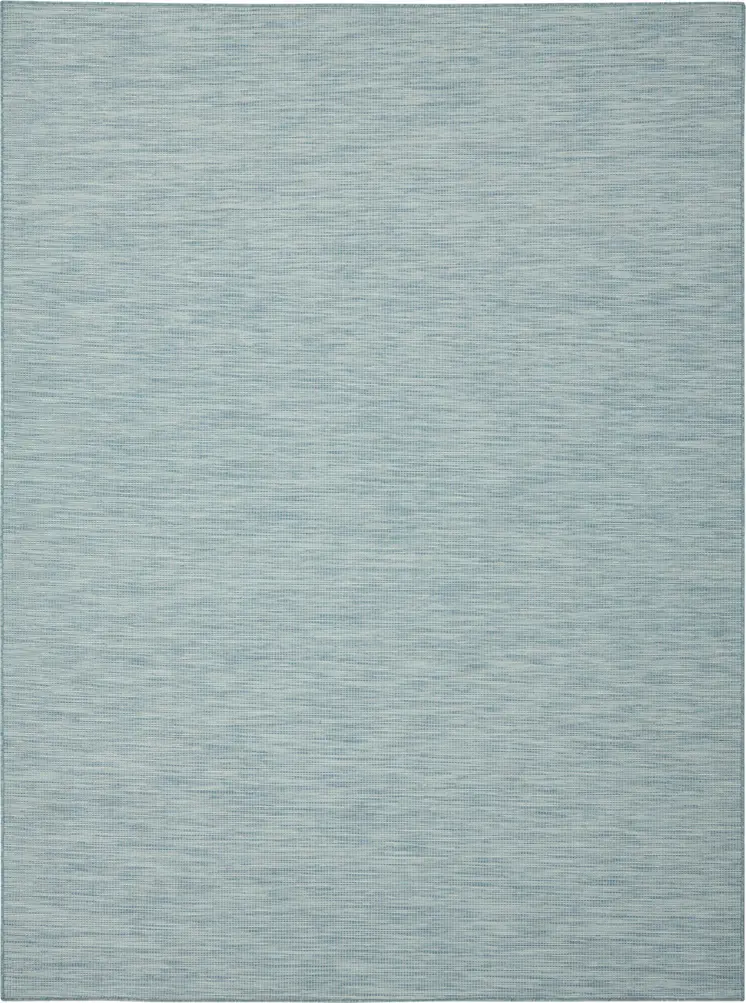 6' X 9' Aqua Indoor Outdoor Area Rug