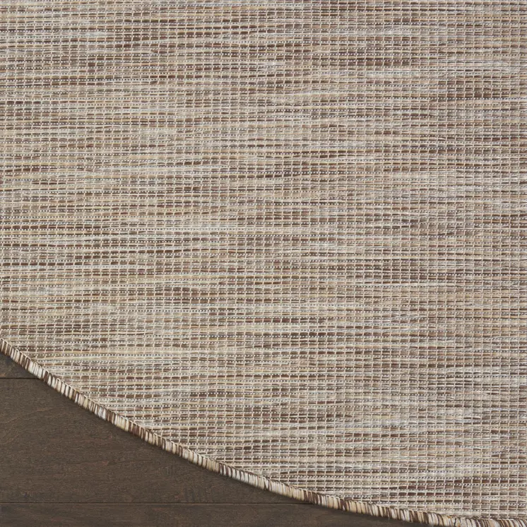 8' Beige Round Indoor Outdoor Area Rug