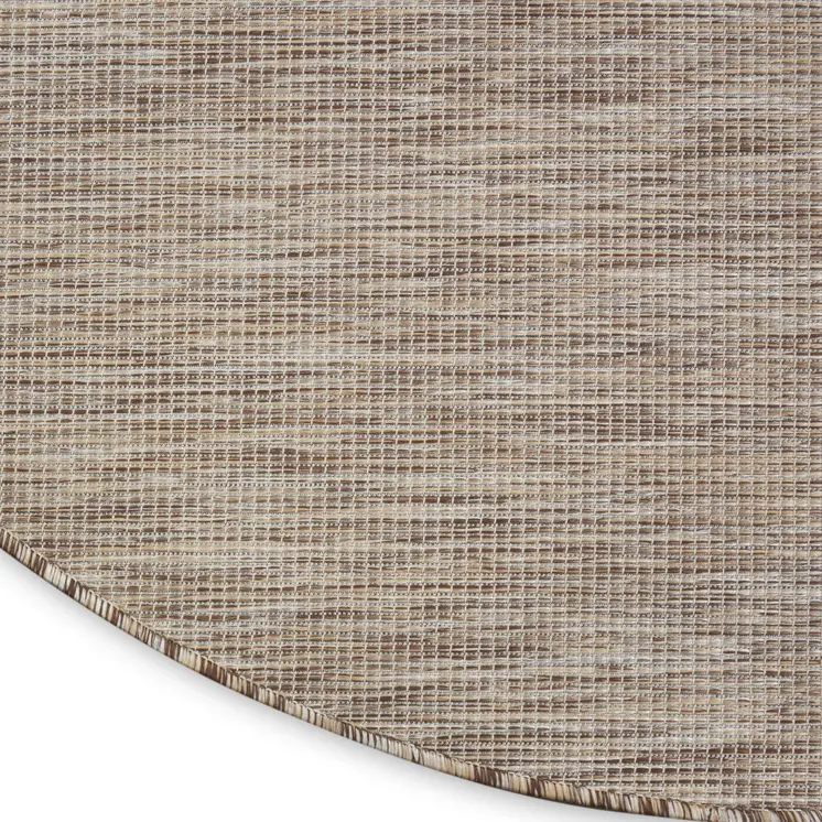 8' Beige Round Indoor Outdoor Area Rug