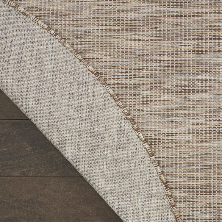 8' Beige Round Indoor Outdoor Area Rug