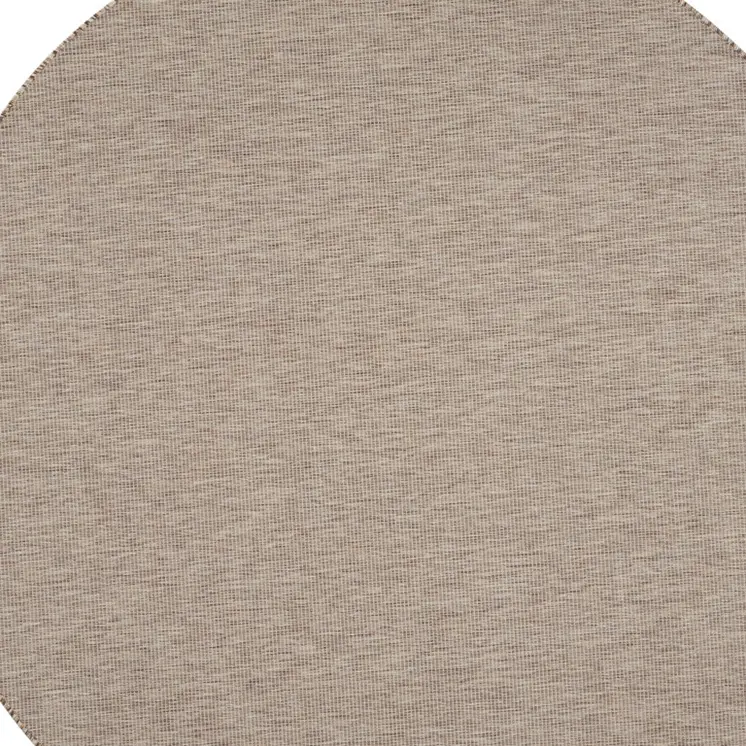 8' Beige Round Indoor Outdoor Area Rug