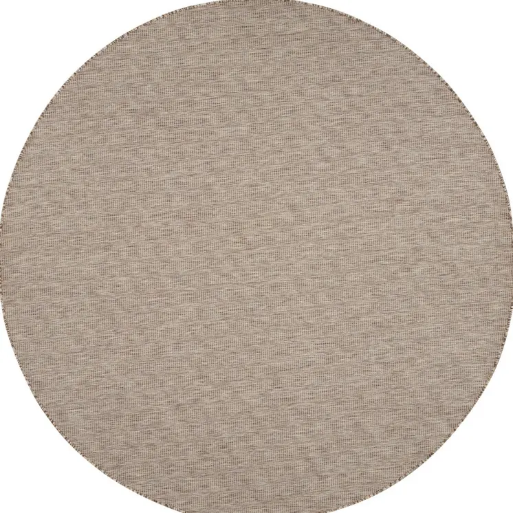 8' Beige Round Indoor Outdoor Area Rug