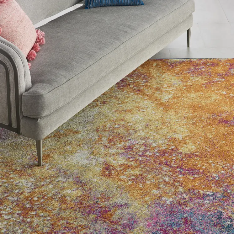 6' X 9' Blue Abstract Power Loom Area Rug
