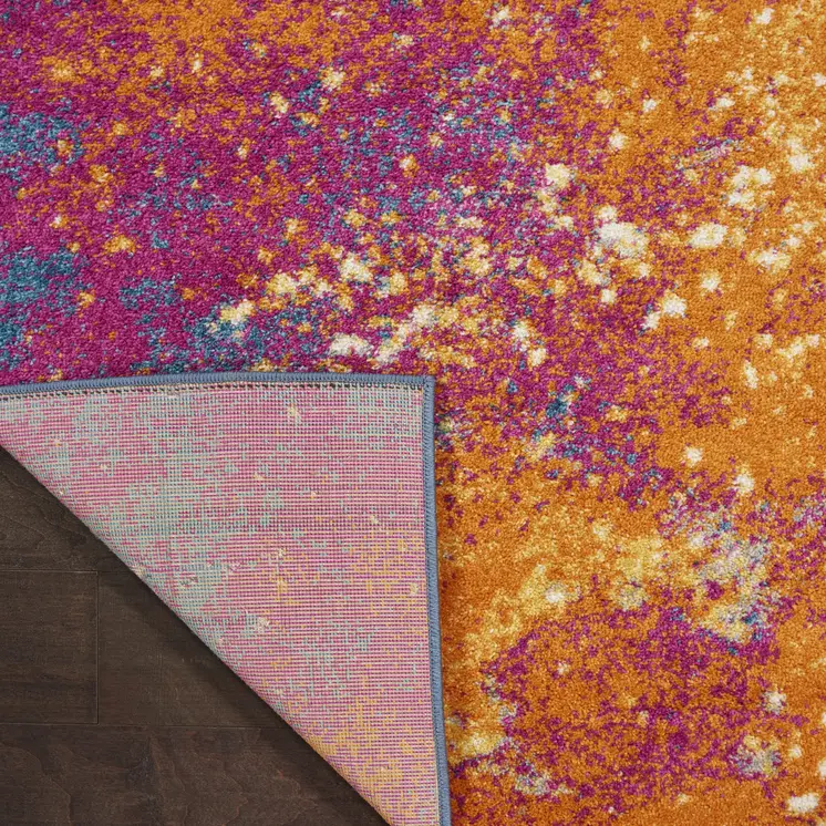14' Blue Abstract Runner Rug