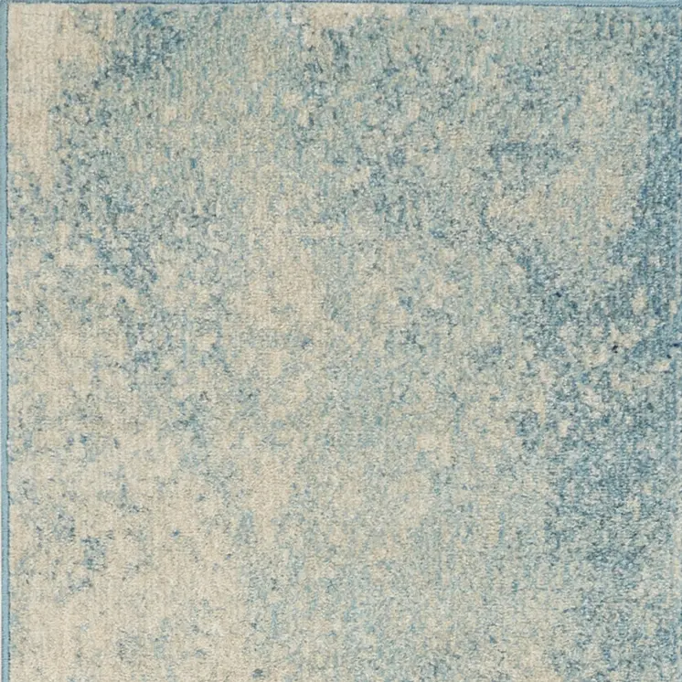 10' Blue Abstract Power Loom Runner Rug