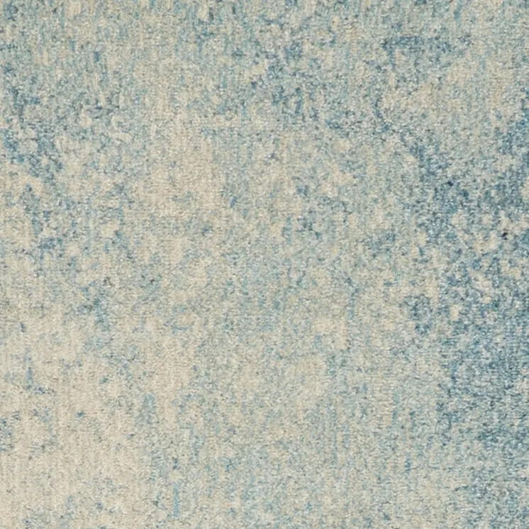 10' Blue Abstract Power Loom Runner Rug