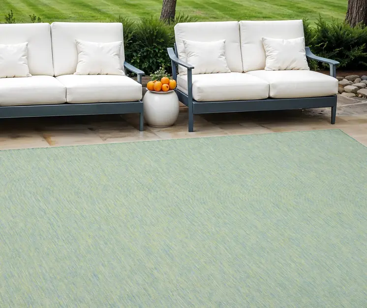 8' X 10' Blue And Green Indoor Outdoor Area Rug