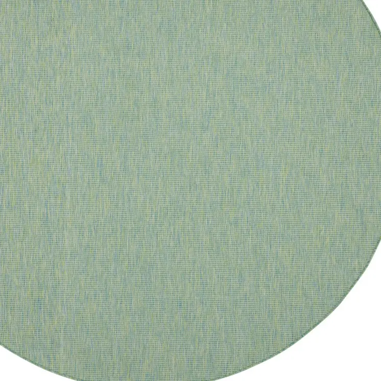 8' Blue Round Indoor Outdoor Area Rug