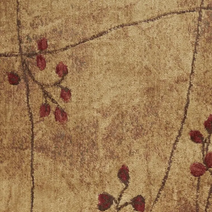 6' Brown Floral Power Loom Runner Rug