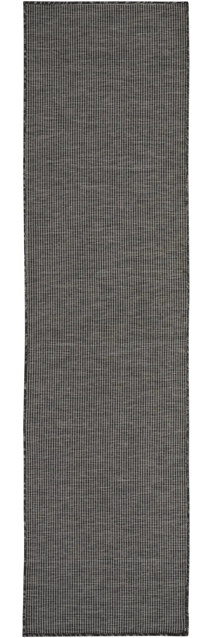 8' Charcoal Indoor Outdoor Runner Rug