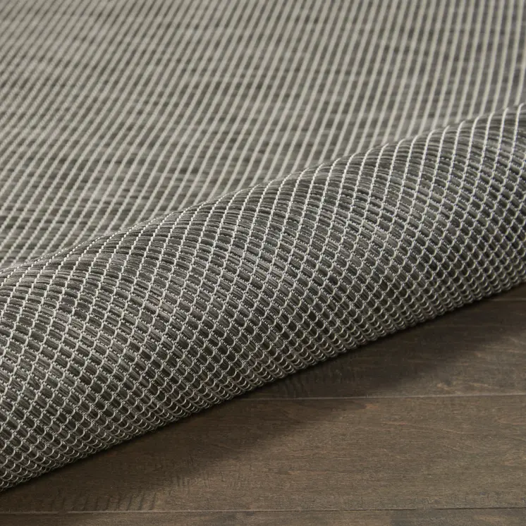 6' Charcoal Round Power Loom Area Rug