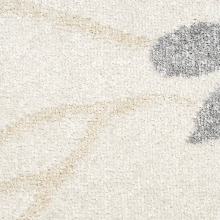 8' X 10' Ivory Gray And Blue Floral Area Rug