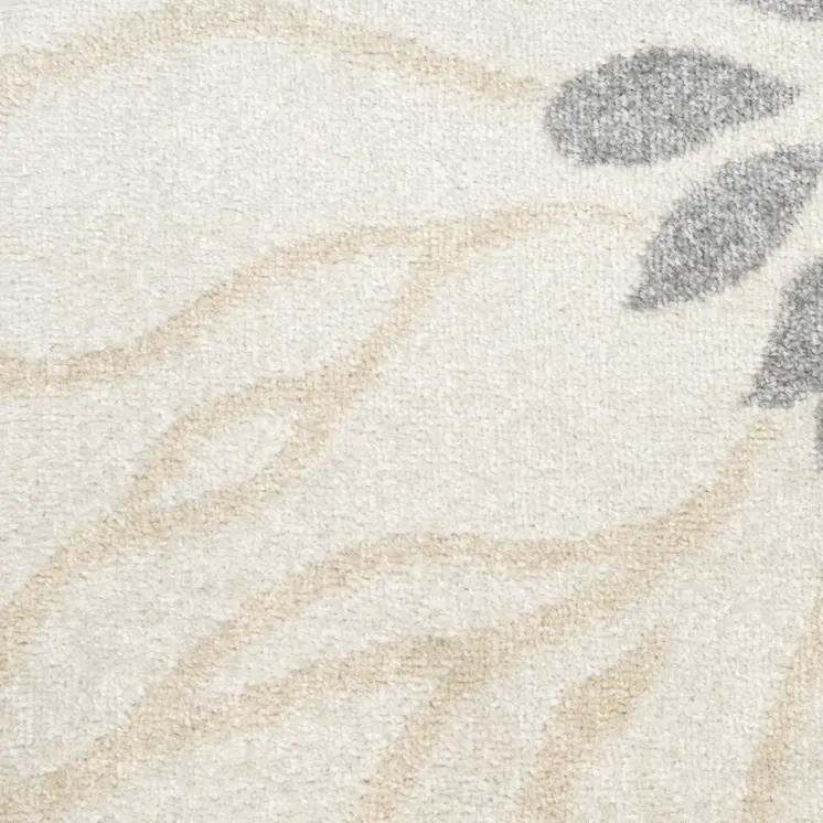8' X 10' Ivory Gray And Blue Floral Area Rug