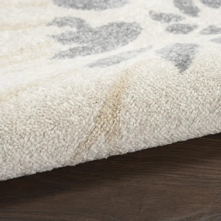 10' Ivory And Blue Floral Distressed Runner Rug