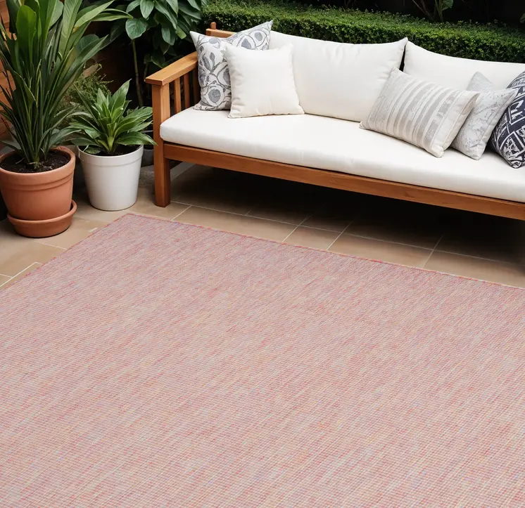 6' X 9' Dark Red Indoor Outdoor Area Rug