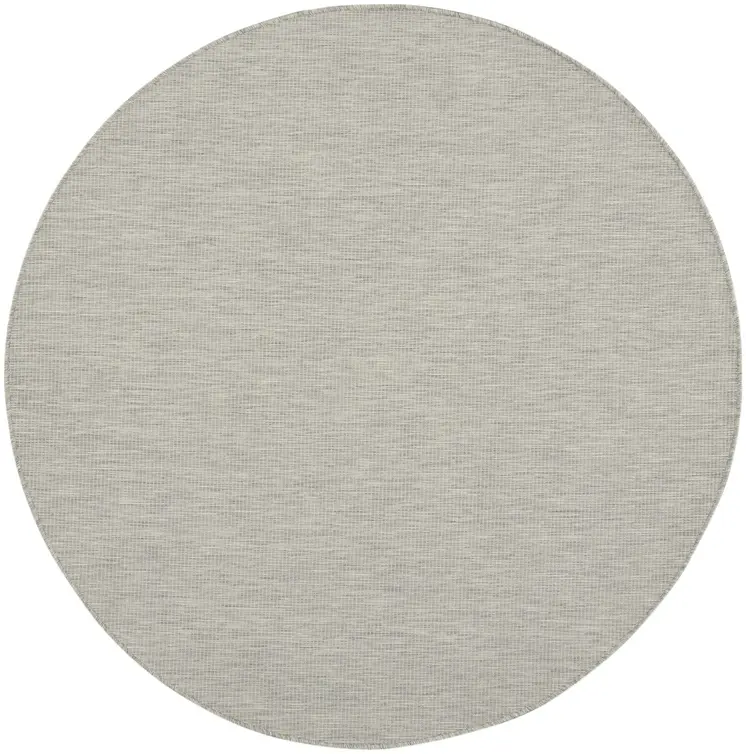 6' Gray Round Power Loom Area Rug