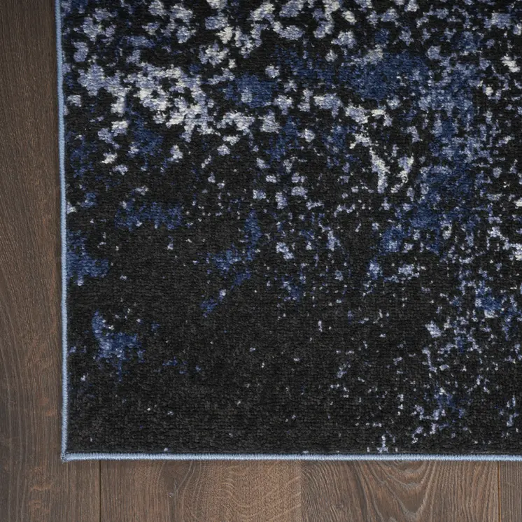 8' X 10' Light Blue Abstract Power Loom Distressed Area Rug