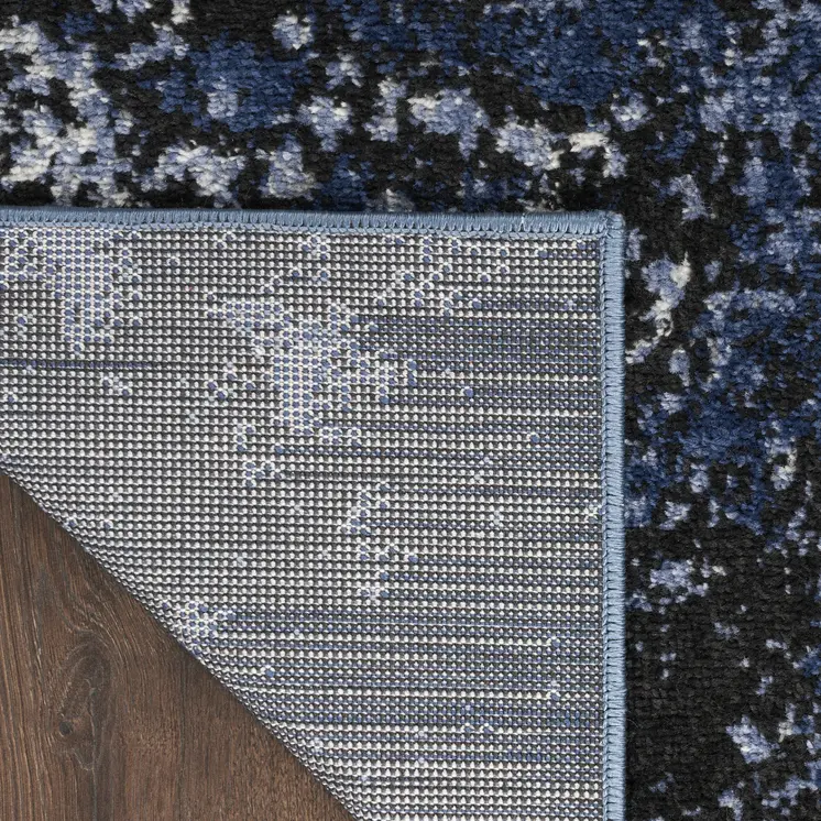 8' X 10' Light Blue Abstract Power Loom Distressed Area Rug