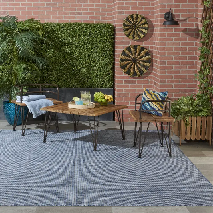 6' X 9' Navy Blue Indoor Outdoor Area Rug