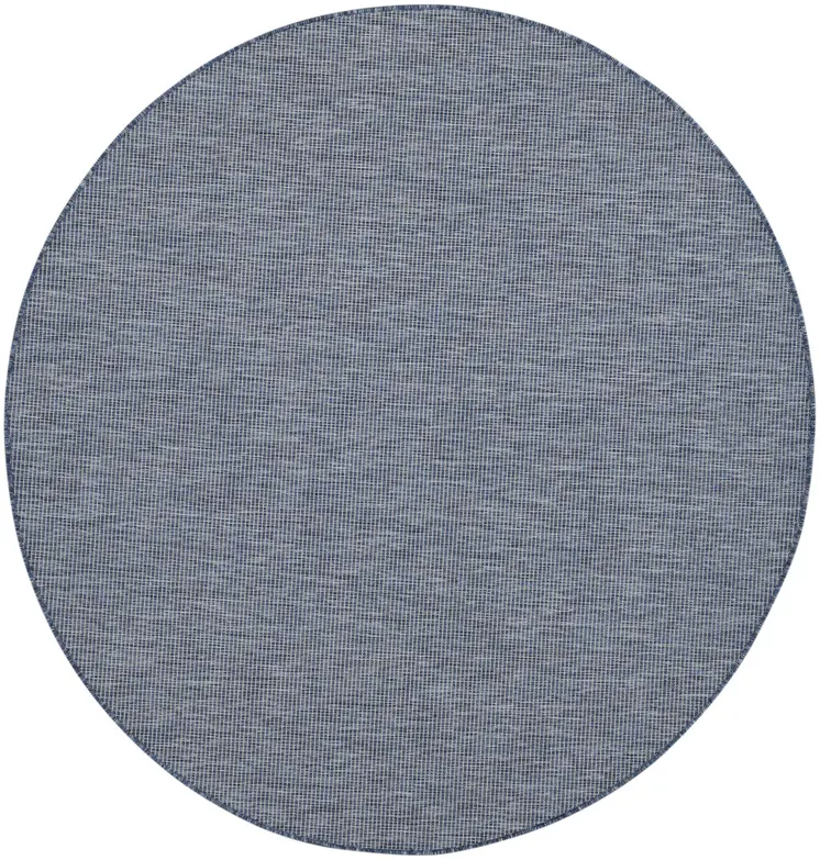 6' Navy Blue Round Power Loom Area Rug