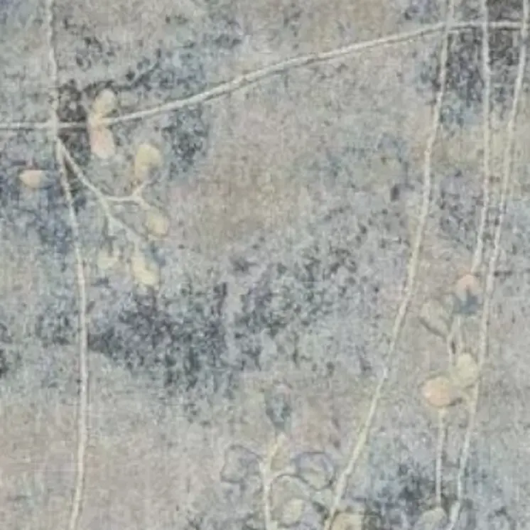 8' Blue And Ivory Floral Runner Rug