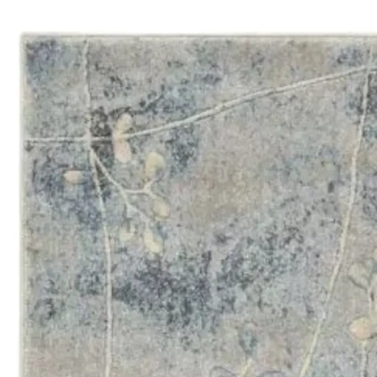 6' Blue Floral Runner Rug
