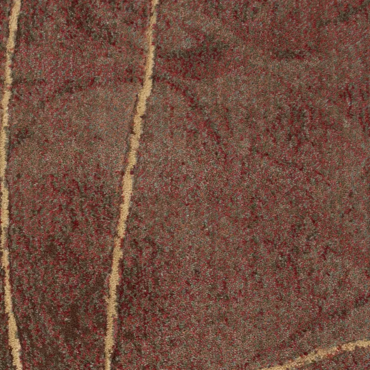8' X 11' Brown Floral Power Loom Non Skid Area Rug
